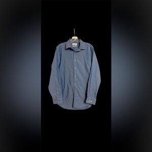 Calvin Klein Men's Steel Slim Fit Stretch Shirt-Blue-Size  32/33